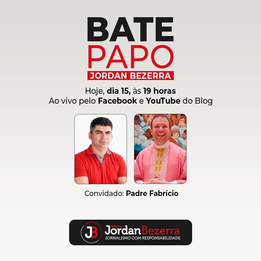 Padre Fabrício será entrevistado no Bate papo com Jordan Bezerra, nesta segunda (15), às 19h