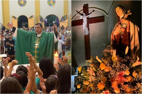 Dom Eraldo celebra 5ª noite da Festa de Santa Terezinha: \\\'cuidado com o mal uso da riqueza, não esqueça do seu próximo\\\'