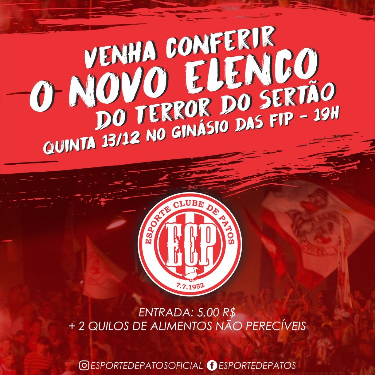 Esporte de Patos apresenta seu elenco à torcida nesta quinta-feira (13)