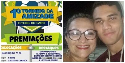 Participem: 1ºTorneio de Futebol Beneficente em prol do jovem Yan Felipe, neste domingo(15)