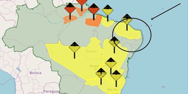 Inmet emite alerta para chuvas intensas em 151 municípios da Paraíba; veja a lista