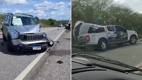 Três veículos ficam destruídos em acidente de trânsito em Junco do Seridó, na BR-230