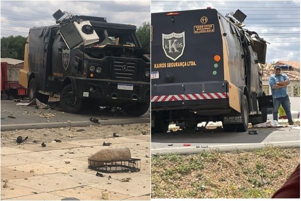 VÍDEO: carro-forte de transportadora de valores é explodido por criminosos na divisa da Paraíba com Pernambuco