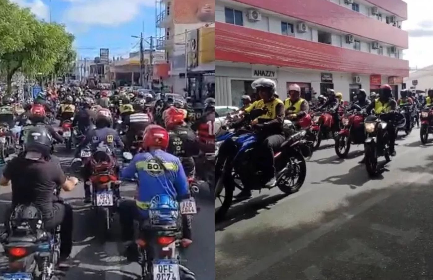 Motociclistas de aplicativo realizam protesto em Patos e cobram regulamentação da categoria; trabalhadores reclamam de ações da STTRANS