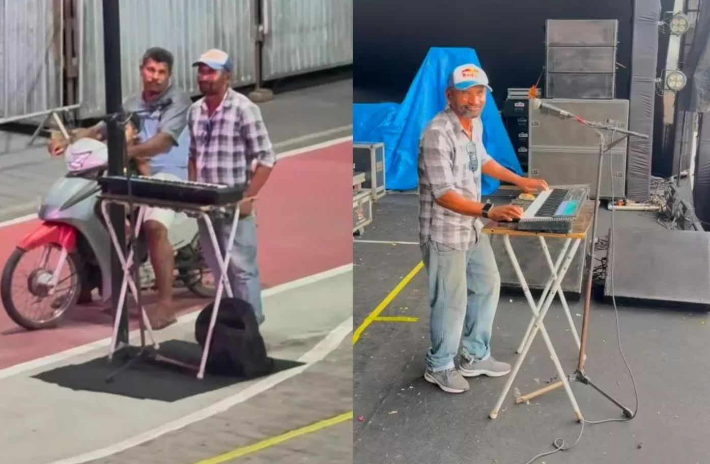 Comovente: operador de áudio se sensibiliza com a humildade de tecladista e o convida para subir ao palco na cidade de Mari-PB