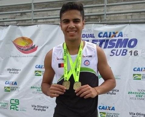  Atleta patoense conquista dois ouros no Campeonato Paraibano Caixa de Atletismo Sub-16
