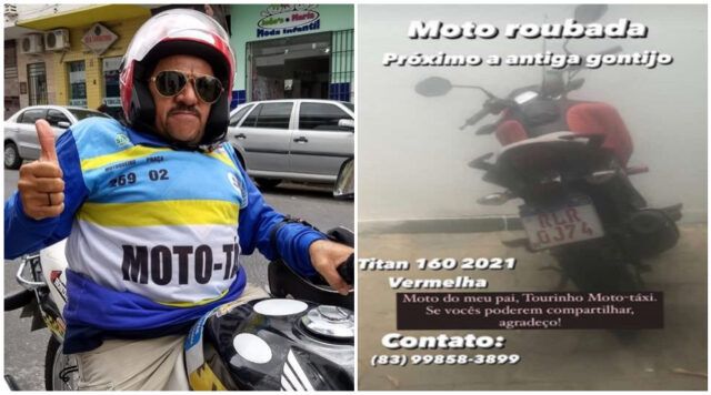 Mototaxista Tourinho tem moto tomada por assaltante em Patos