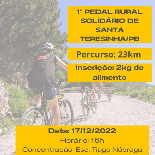 Advogado Tiago Nóbrega promoverá 1° Pedal Rural de Santa Terezinha neste sábado (17); veja