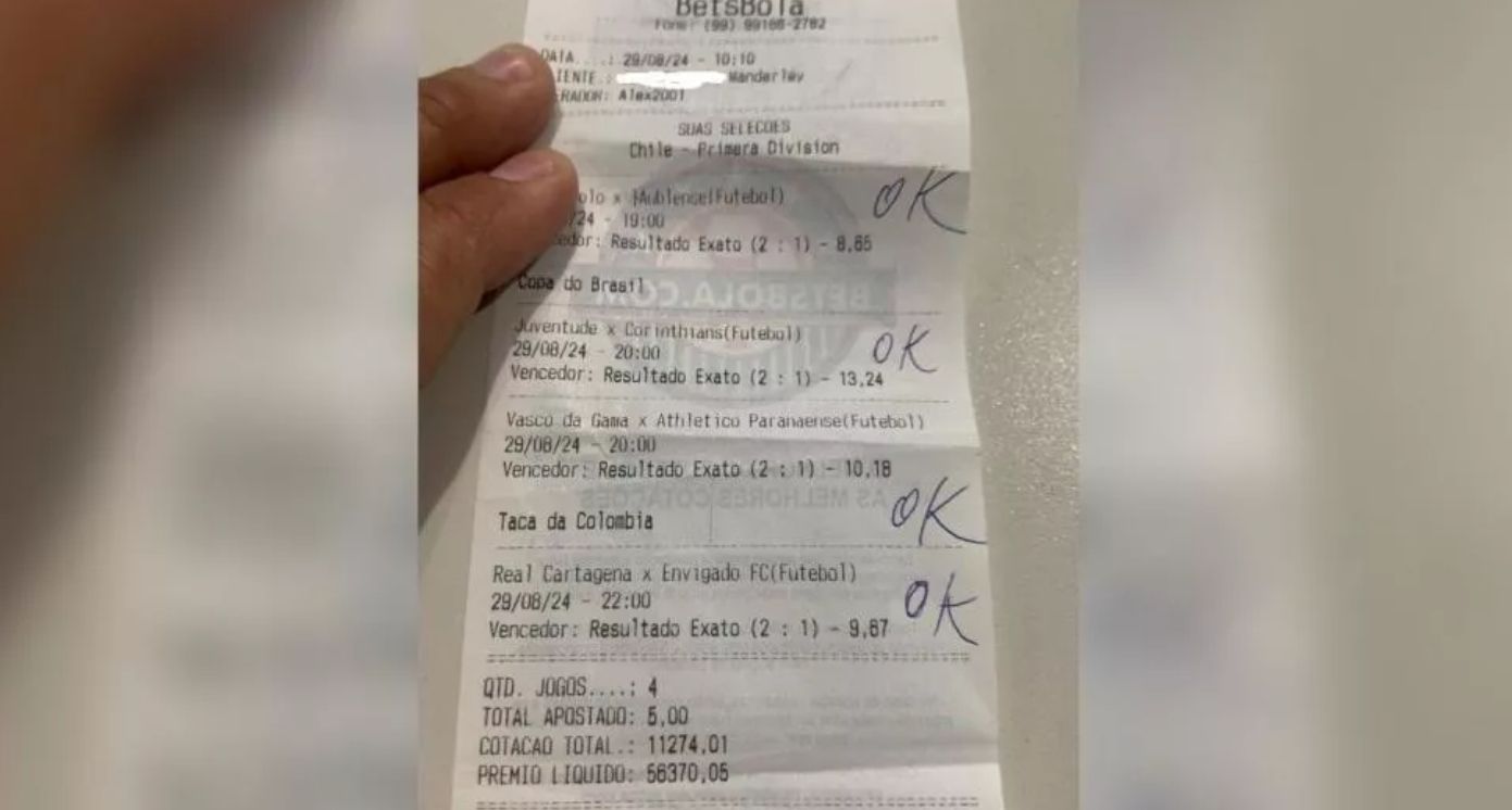 Patoense acerta palpites e ganha mais de R$ 56 mil em apostas esportivas com apenas R$ 5,00
