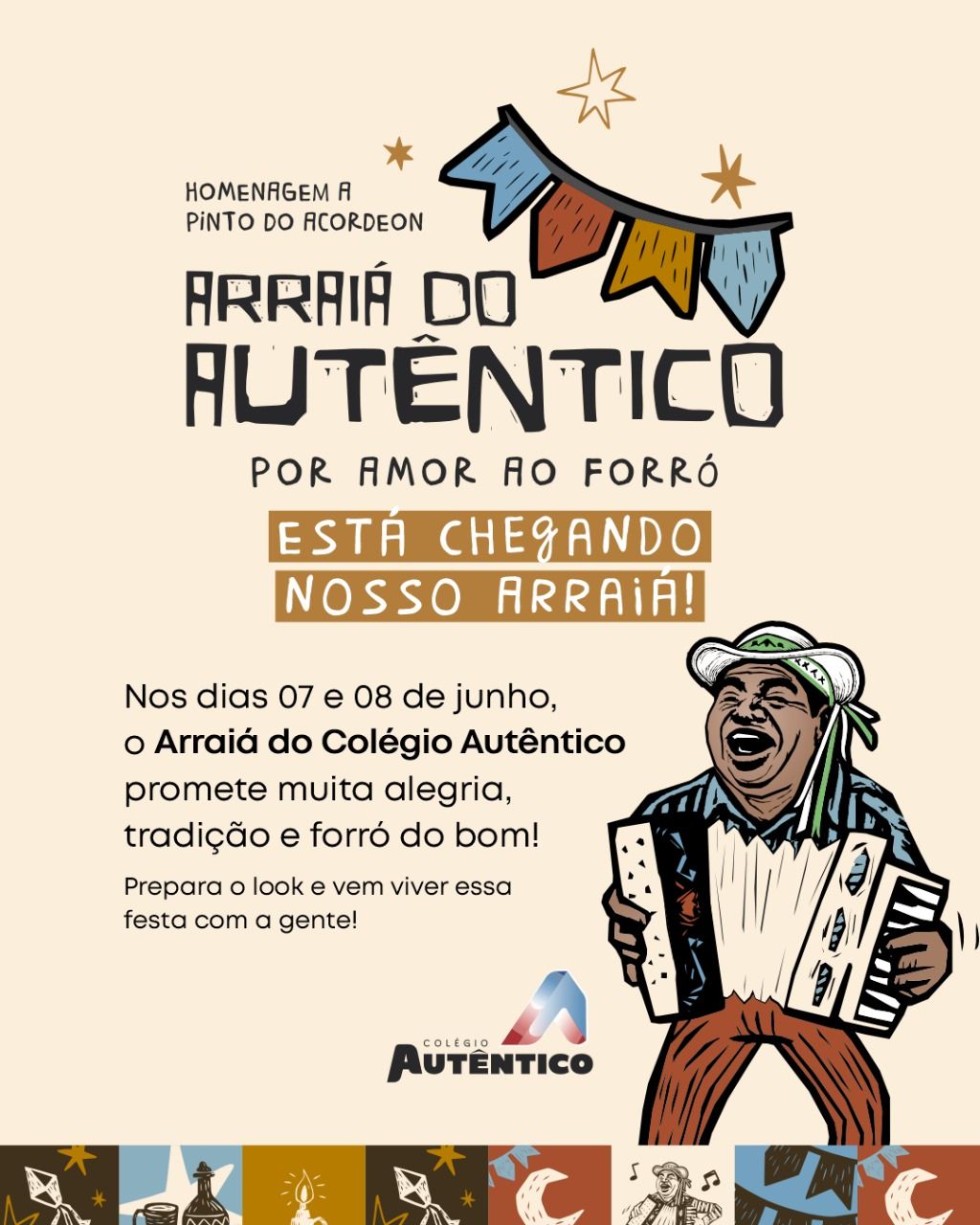 Colégio Autêntico homenageia Pinto do Acordeon em seu tradicional Arraiá