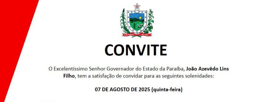 Governador entregará uma série de obras na região de Patos, nesta quinta (7); veja os municípios