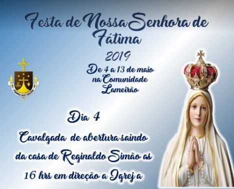 Participem da Festa de Nossa Senhora de Fátima, em Santa Terezinha; veja a programação    