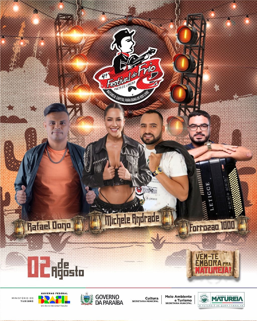 Atrações confirmadas para o dia 02 de agosto no 4º Festival do Frio!