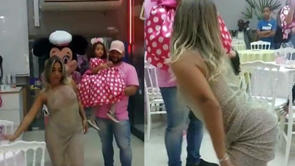 Polêmica: mãe dança seminua em aniversário de 3 anos da filha e recebe duras críticas na Internet; Veja as imagens