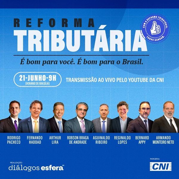 Aguinaldo Ribeiro debate reforma tributária com CNI, Haddad, Lira, Pacheco e Appy