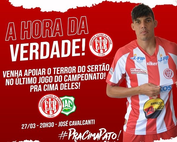 Diretoria do Esporte convoca torcida para clássico decisivo contra Nacional de Patos