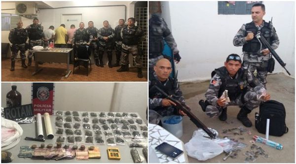 Polícia Militar prende três pessoas no bairro Santa Clara e apreende um vasto material ilícito