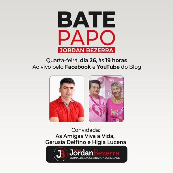 Programa Bate Papo conversa ao vivo com Amigas Viva a Vida, hoje (26), a partir das 19h, no Facebook e Youtube do Blog