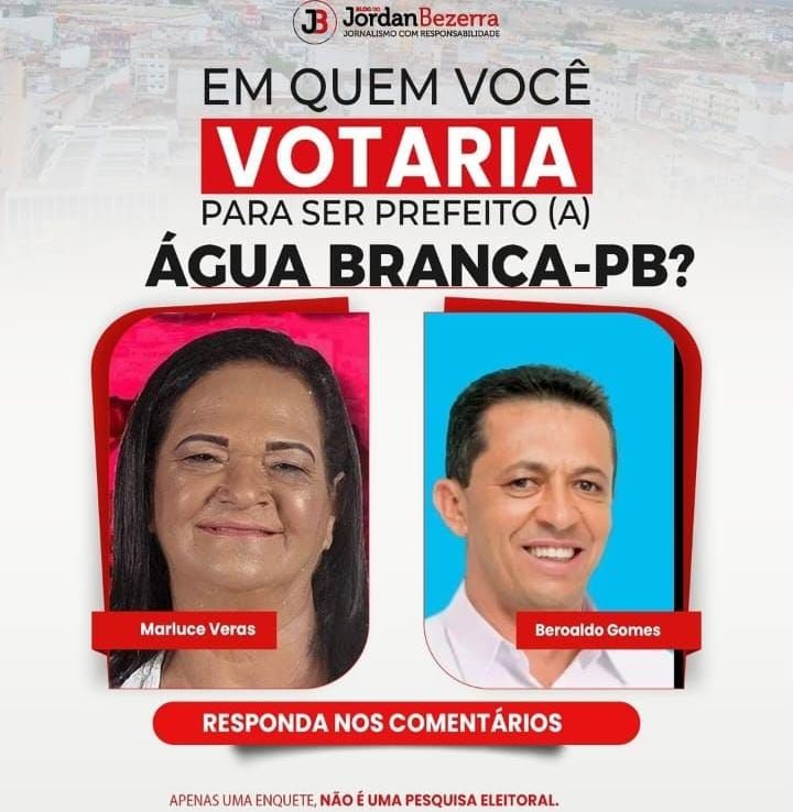 Veja resultado da enquete para eleição em Água Branca 
