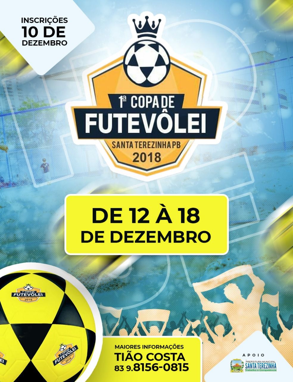 Participem da 1ª Copa de Futevôlei de Santa Terezinha-PB