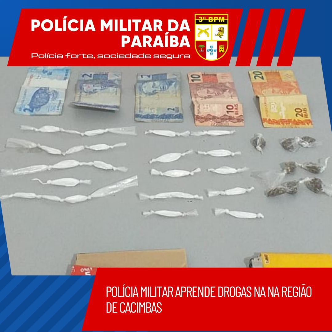 Polícia Militar apreende drogas na Região de Cacimbas