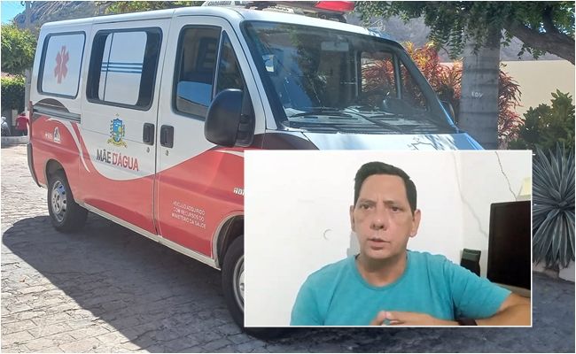 Cidadão denuncia descaso com saúde de Mãe D\'água e abandono da ambulância, com R$ 12 mil em multas e pneus carecas; Veja imagens
