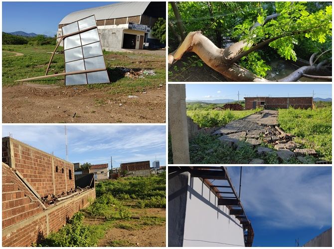 Prejuízos: Chuva e vento forte  deixam rastro de destruição no município de Santa Terezinha -PB; vídeo e fotos