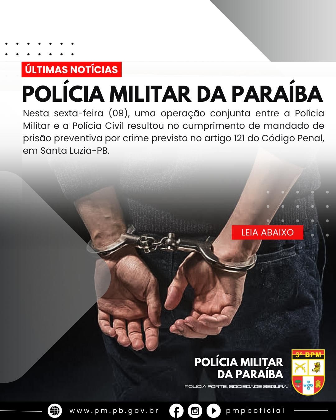 Polícia Militar cumpre mandado de prisão preventiva em operação conjunta Polícia Civil em Santa Luzia; Veja