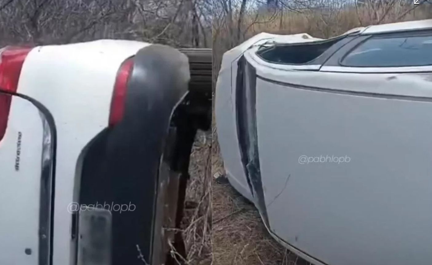 Carro capota e sai da pista em rodovia entre Patos e São José de Espinharas