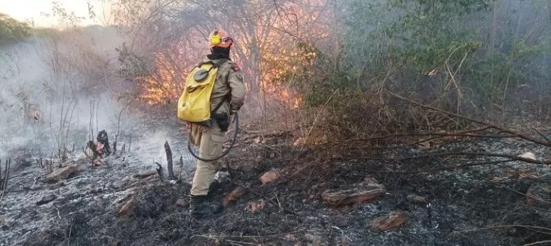 Comandante do Corpo de Bombeiros acredita que fogo na serra na região de Patos pode ter sido criminoso