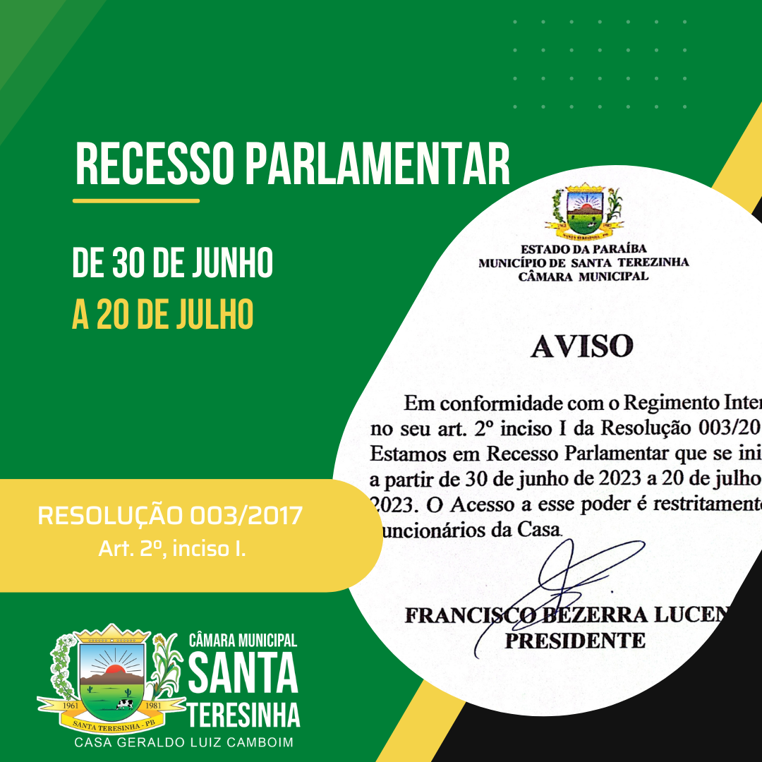 RECESSO PARLAMENTAR