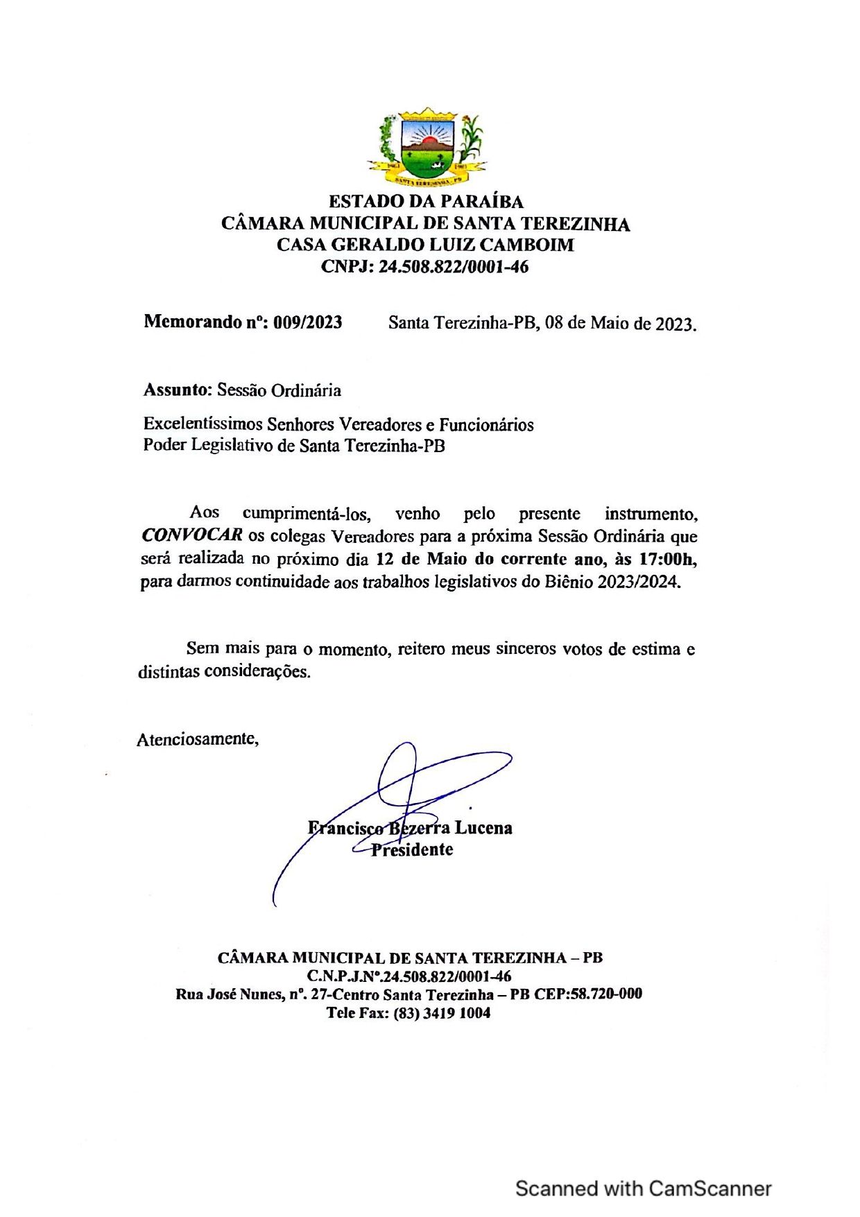 MEMORANDO N.º: 009/2023