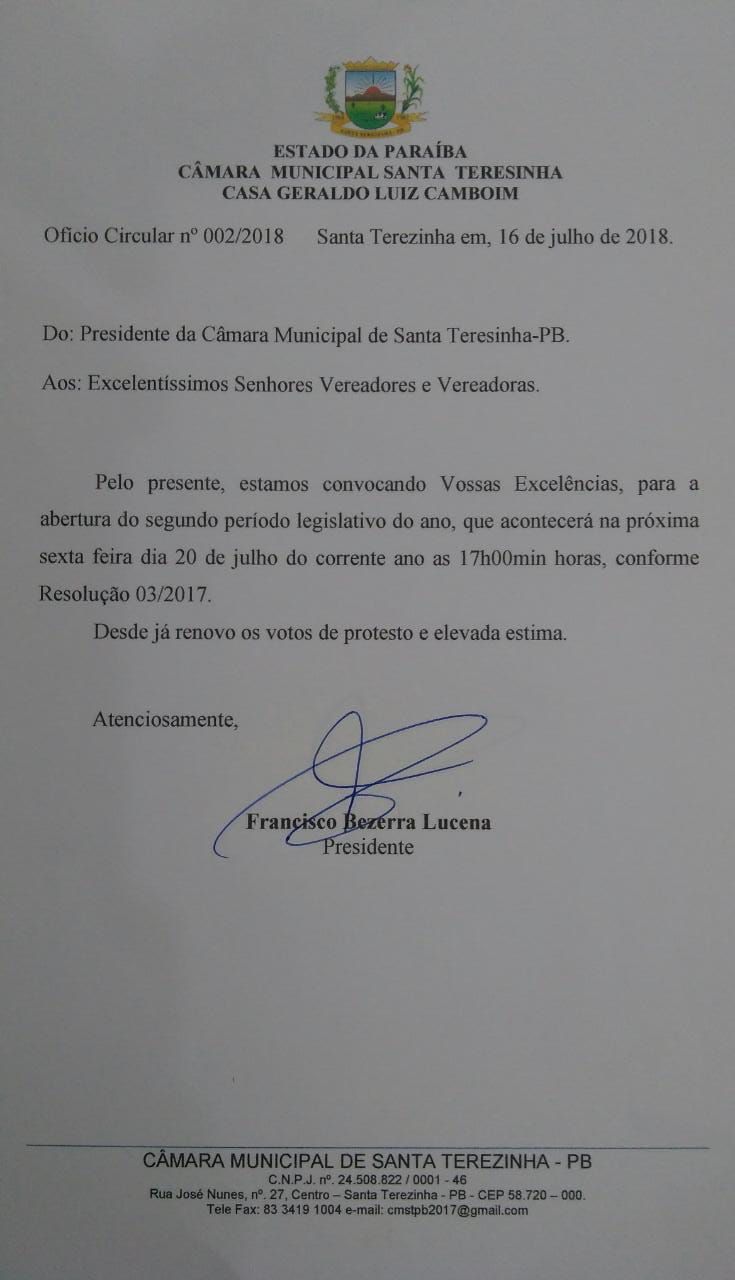 Abertura do segundo período legislativo do ano