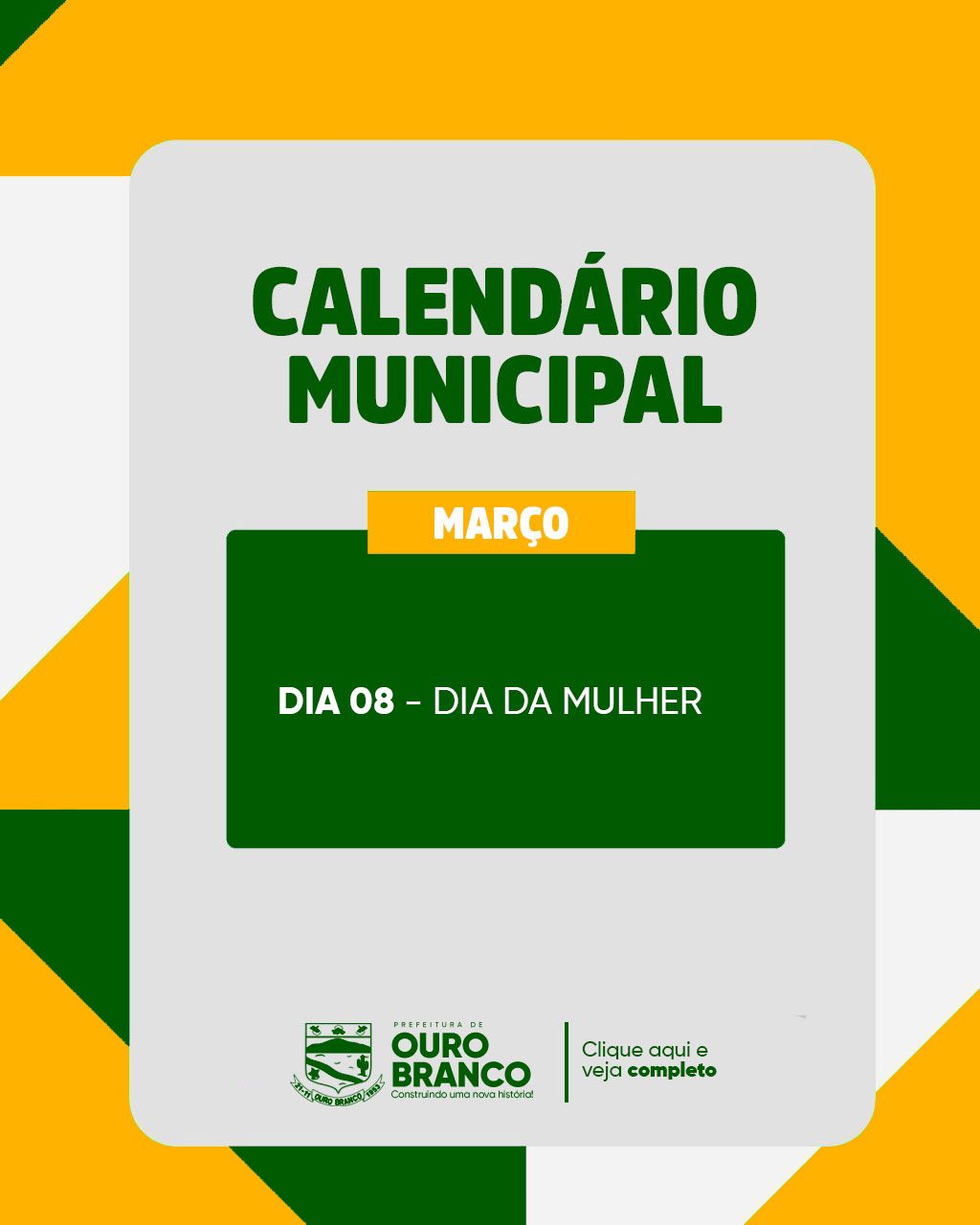 Calendário Municipal - Datas desse mês