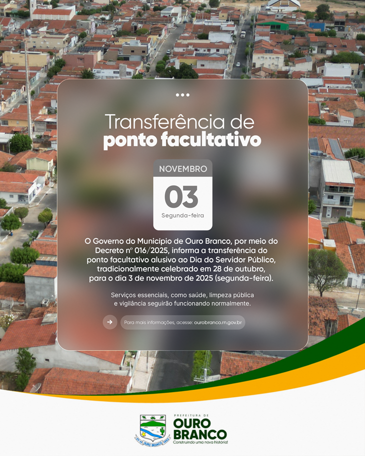 Transferência do Ponto Facultativo do Dia do Servidor Público