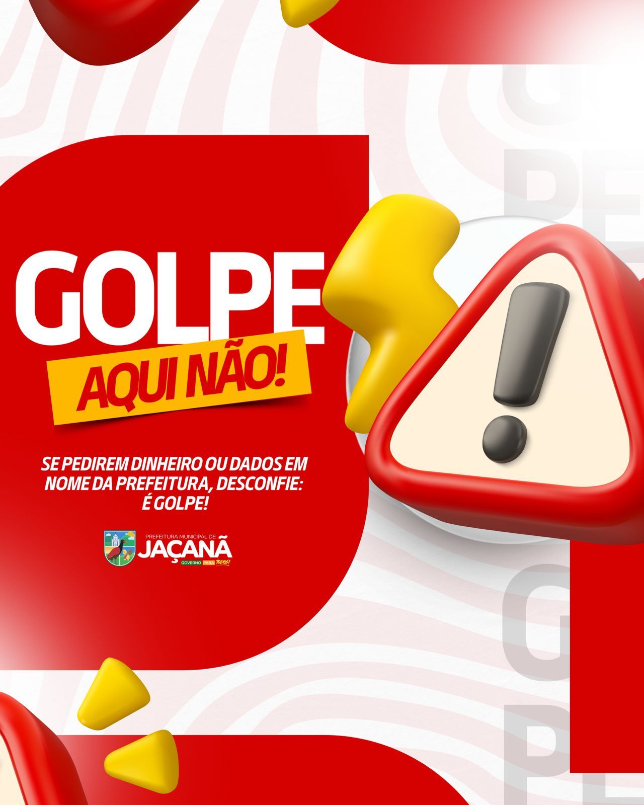 PREFEITURA ALERTA SOBRE GOLPE UTILIZANDO NOME DE ÓRGÃOS MUNICIPAIS