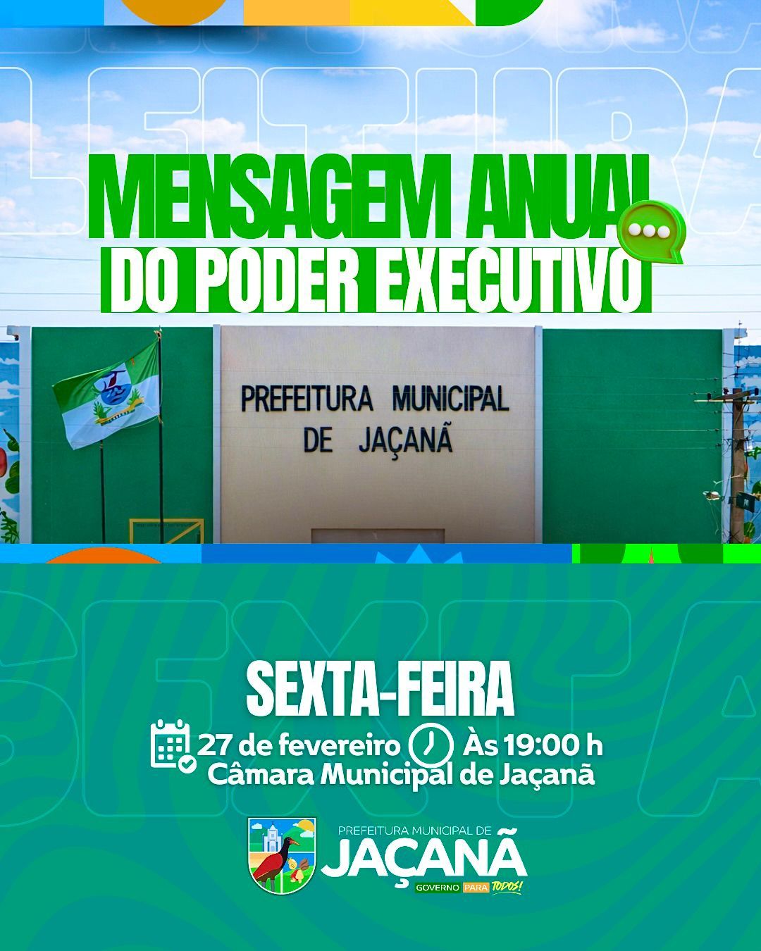 Mensagem Anual do Poder Executivo será realizada na Câmara Municipal
