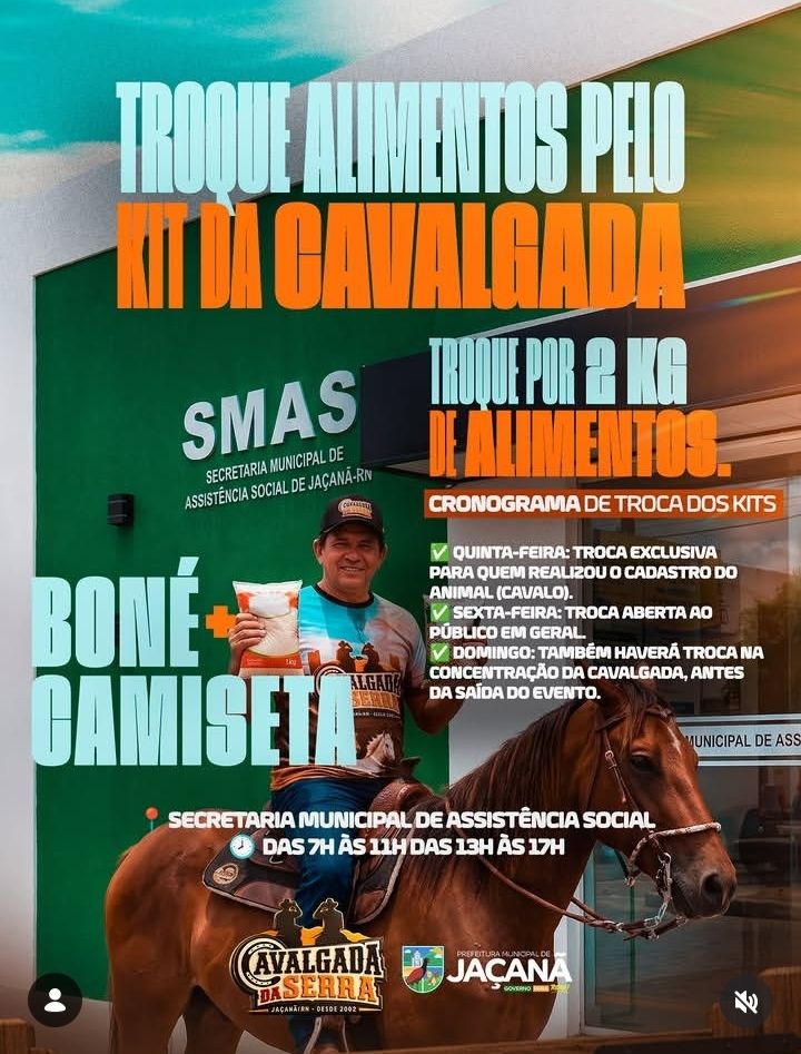 TROQUE ALIMENTOS PELO KIT DA CAVALGADA