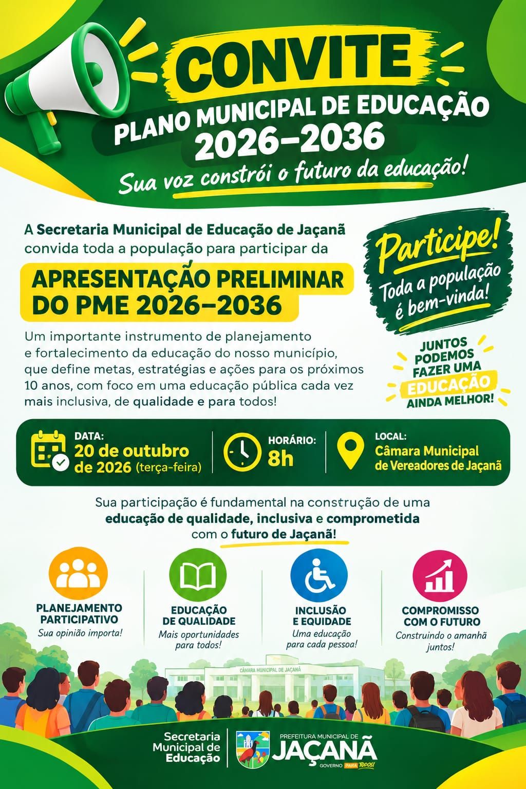 CONVITE - PLANO MUNICIPAL DE EDUCAÇÃO/2026-2036