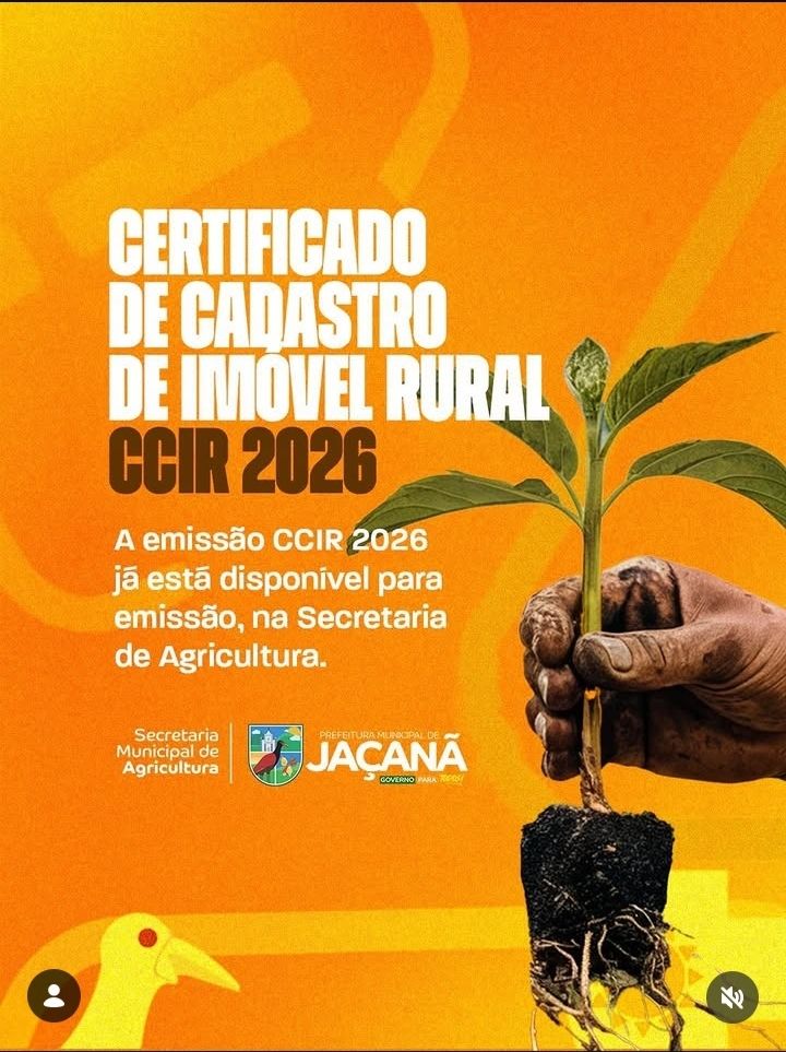 A emissão CCIR 2026 já está disponível para emissão, na secretaria de Agricultura